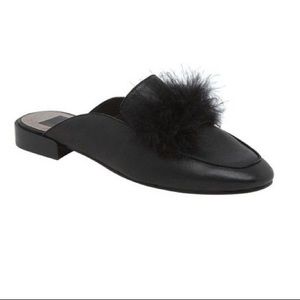 Black Dolce Vita Maura Feather Mule Size 6.5, NIB